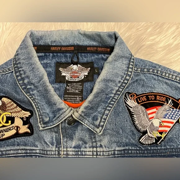 Vintage Denim Harley Davidson Jacket